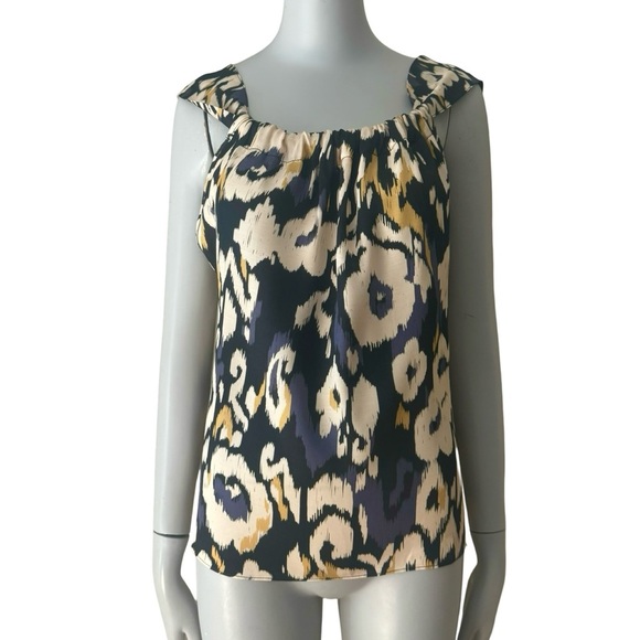 ESPECIA Ikat Tribal Print Sleeveless Top Silky Viscose Size Small - Picture 1 of 16